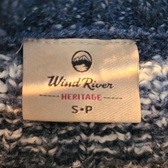 WIND RIVER Heritage Faire Isle Blue Knit Long Sleeve Sweater Size Small - Picture 6 of 9